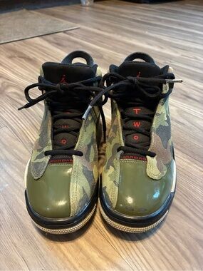 Nike Kids Camouflage Green and Black Jordan Sneakers